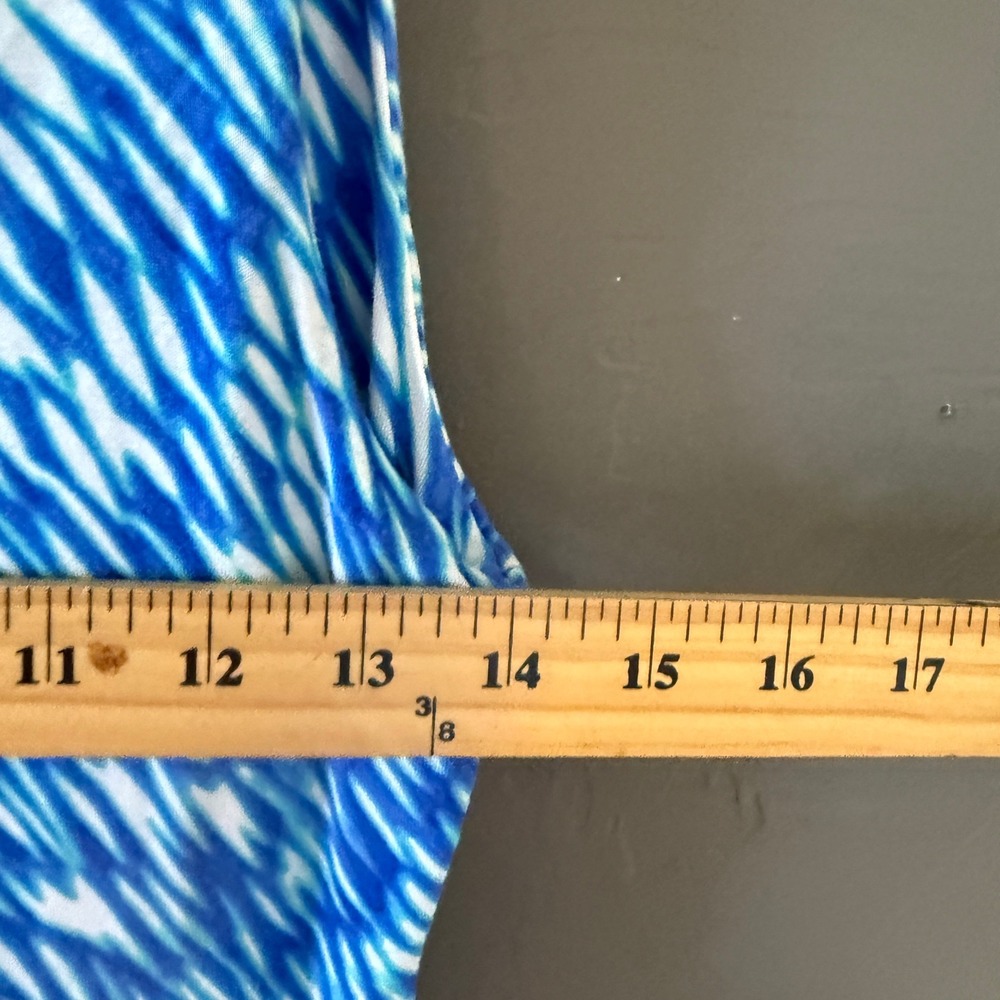 Athleta Blue White Abstract Print Sleeveless Fit Flare Dress XS Outdoor Hiking - Picture 7 of 9